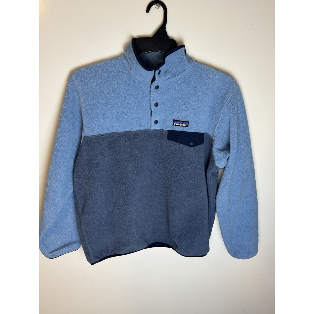 Patagonia Women's Synchilla Fleece Sweater  Snap-T Blue Pullover Size Large